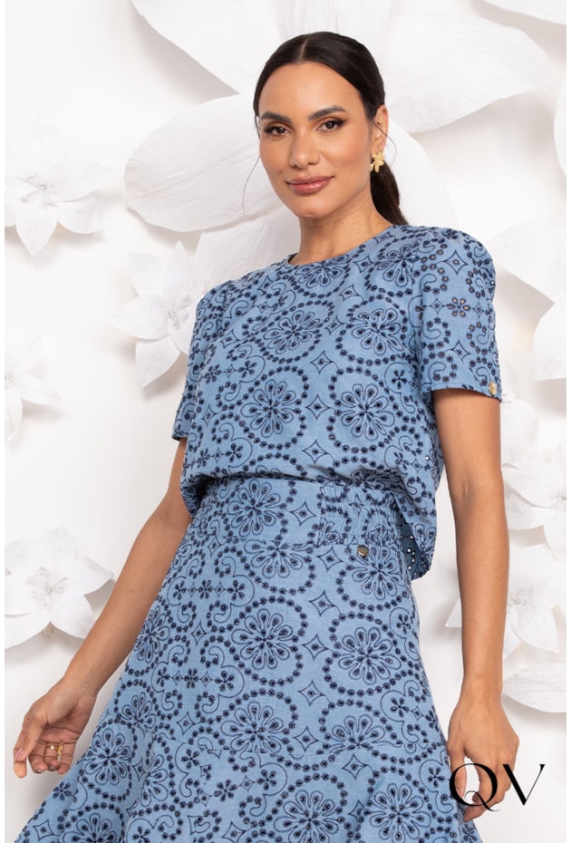 CONJUNTO EM LAISE AZUL - LEKAZIS CONJUNTO EM LAISE AZUL - LEKAZIS