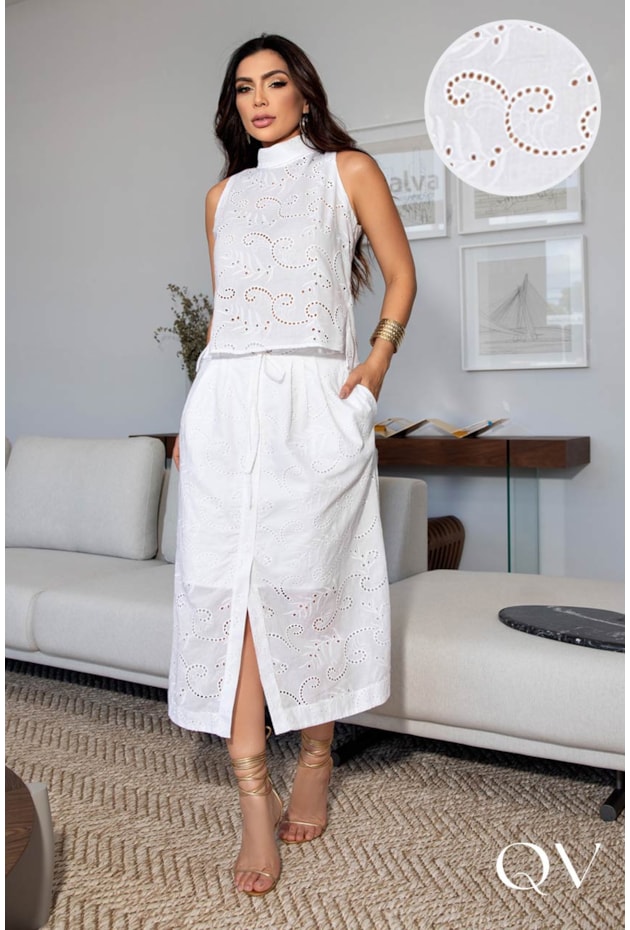 CONJUNTO EM LAISE BRANCO - LUZIA FAZZOLLI CONJUNTO EM LAISE BRANCO - LUZIA FAZZOLLI