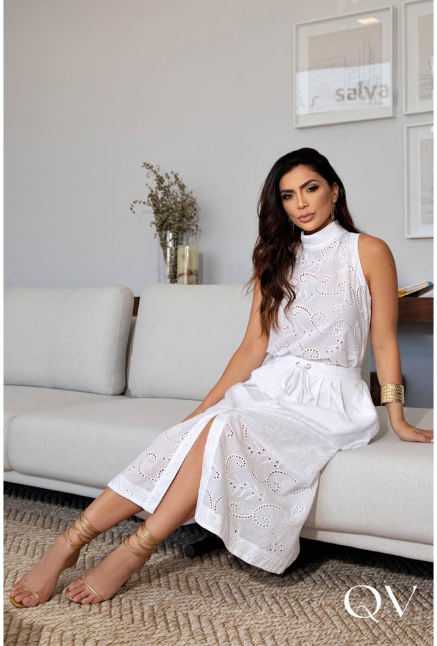 CONJUNTO EM LAISE BRANCO - LUZIA FAZZOLLI CONJUNTO EM LAISE BRANCO - LUZIA FAZZOLLI