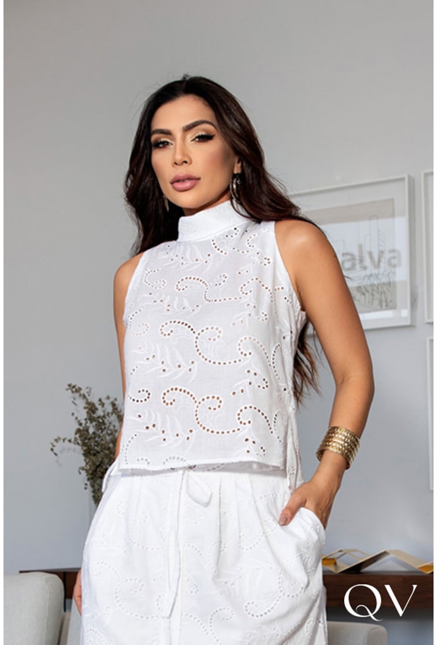 CONJUNTO EM LAISE BRANCO - LUZIA FAZZOLLI CONJUNTO EM LAISE BRANCO - LUZIA FAZZOLLI