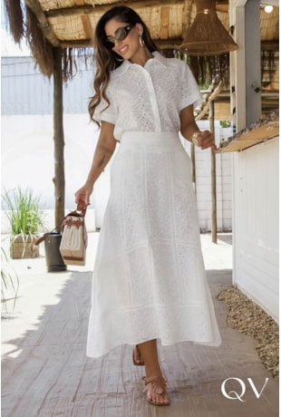 CONJUNTO EM LAISE COM ENTREMEIO OFF WHITE - LUZIA FAZZOLLI