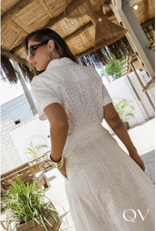 CONJUNTO EM LAISE COM ENTREMEIO OFF WHITE - LUZIA FAZZOLLI