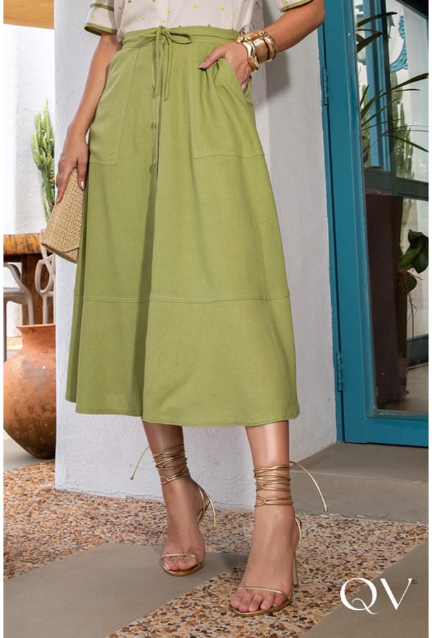 CONJUNTO EM LINHO BORDADO VERDE - LUZIA FAZZOLLI CONJUNTO EM LINHO BORDADO VERDE - LUZIA FAZZOLLI