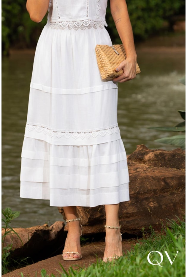 CONJUNTO EM LINHO MISTO COM ENTREMEIOS OFF - LUZIA FAZZOLLI