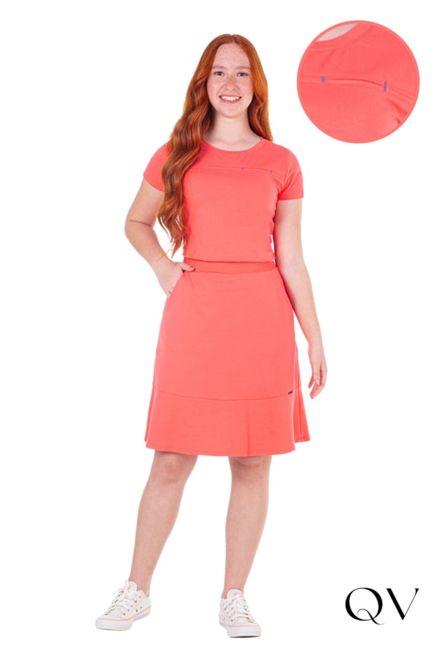 CONJUNTO EM MALHA COM BOLSOS LARANJA - HAPUK