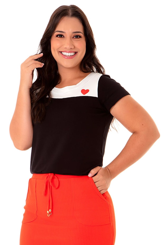 CONJUNTO EM MALHA DETALHE CORAÇÃO PRETO - HAPUK CONJUNTO EM MALHA DETALHE CORAÇÃO PRETO - HAPUK