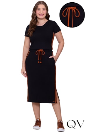 CONJUNTO EM MALHA E RIBANA MIDI PRETO - HAPUK CONJUNTO EM MALHA E RIBANA MIDI PRETO - HAPUK