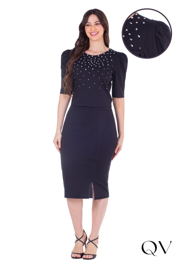 CONJUNTO EM MALHA ESTRUTURADA PRETO - HAPUK CONJUNTO EM MALHA ESTRUTURADA PRETO - HAPUK