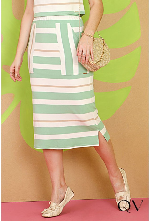 CONJUNTO EM MALHA LISTRADO VERDE - PURO SHARMY CONJUNTO EM MALHA LISTRADO VERDE - PURO SHARMY