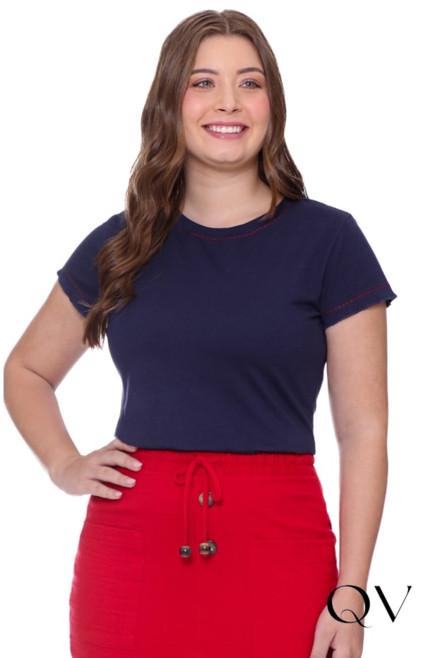 CONJUNTO EM MALHA TEXTURIZADA COM PONTEIRAS MARINHO - HAPUK