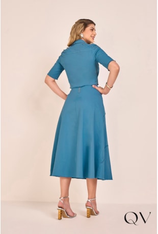 CONJUNTO EM SARJA BORDADO AZUL - FASCÍNIUS CONJUNTO EM SARJA BORDADO AZUL - FASCÍNIUS