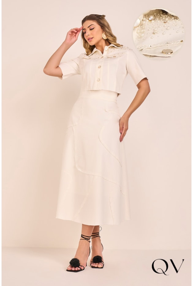 CONJUNTO EM SARJA BORDADO OFF - FASCÍNIUS CONJUNTO EM SARJA BORDADO OFF - FASCÍNIUS