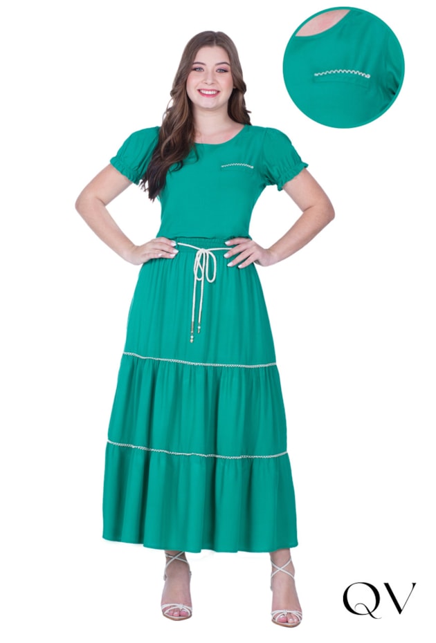 Moda Praia Hapuk Roupas Conjunto Em Tecido Plano Com Guipir Verde