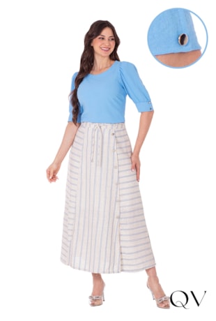CONJUNTO EM TECIDO PLANO LISO AZUL - HAPUK CONJUNTO EM TECIDO PLANO LISO AZUL - HAPUK