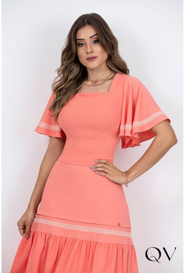 CONJUNTO EVASÊ BORDADO SALMÃO - VIA TOLENTINO CONJUNTO EVASÊ BORDADO SALMÃO - VIA TOLENTINO