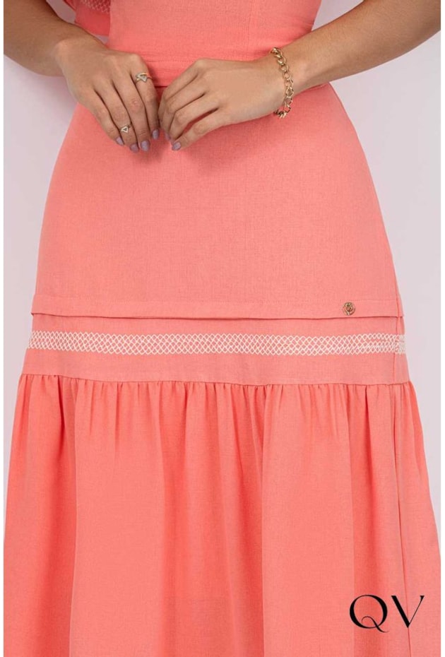 CONJUNTO EVASÊ BORDADO SALMÃO - VIA TOLENTINO CONJUNTO EVASÊ BORDADO SALMÃO - VIA TOLENTINO