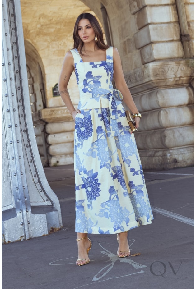 CONJUNTO EVASÊ EM JACQUARD ESTAMPADO - LUZIA FAZZOLLI