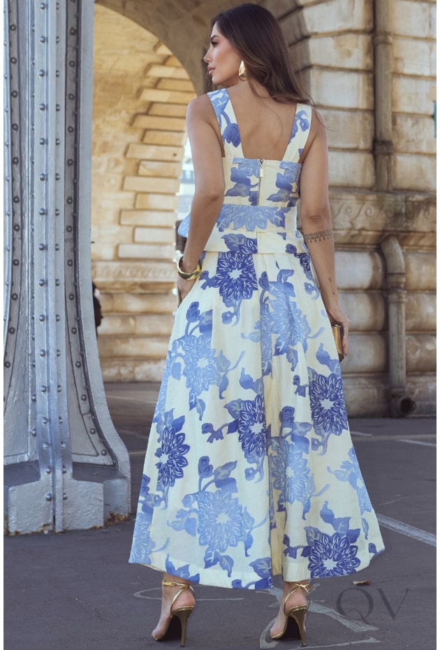 CONJUNTO EVASÊ EM JACQUARD ESTAMPADO - LUZIA FAZZOLLI