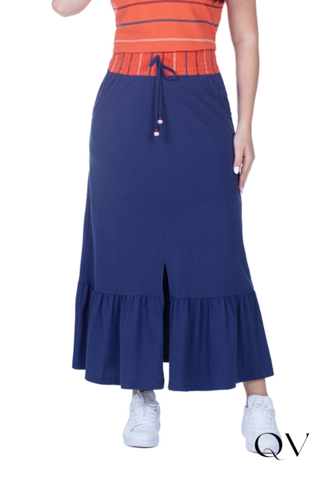 CONJUNTO EVASÊ EM MALHA LISTRADO TELHA - HAPUK CONJUNTO EVASÊ EM MALHA LISTRADO TELHA - HAPUK