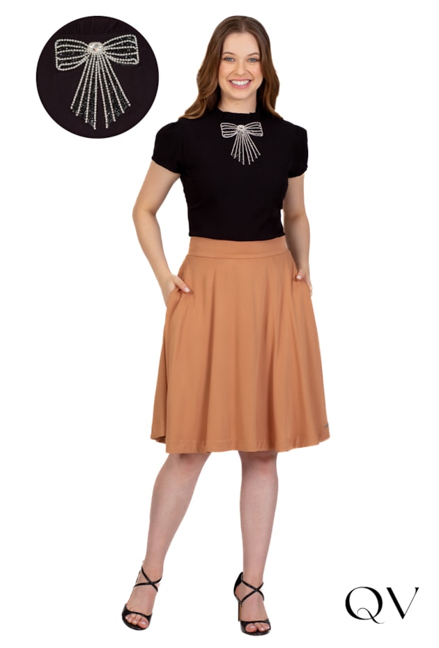 CONJUNTO GODÊ COM STRASS PRETO - HAPUK