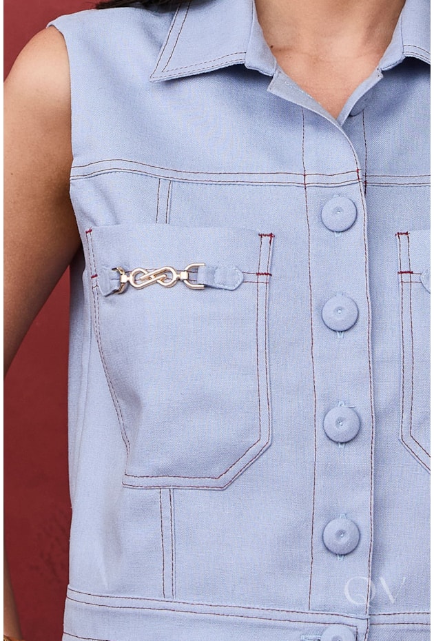 CONJUNTO GODÊ EM LINHO AZUL - ARTSY