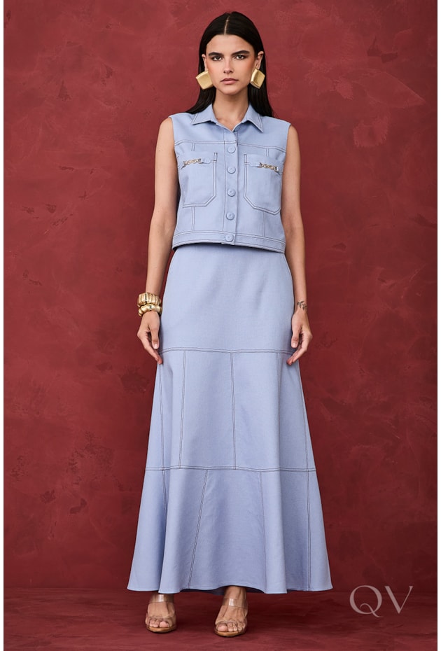 CONJUNTO GODÊ EM LINHO AZUL - ARTSY