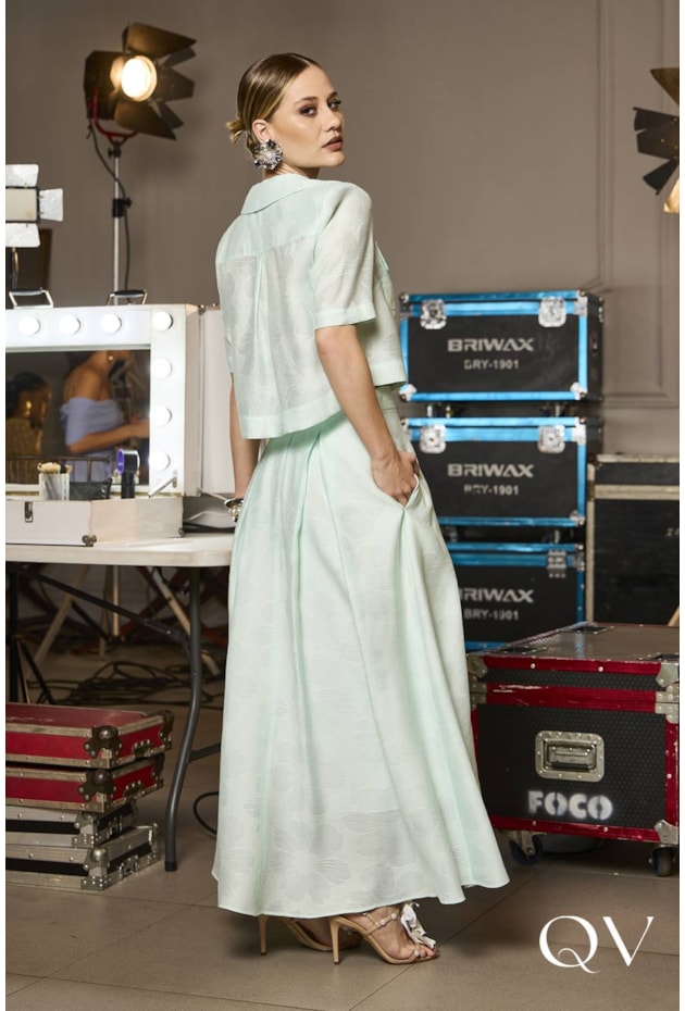 CONJUNTO JACQUARD COM STRASS VERDE - LUZIA FAZZOLLI CONJUNTO JACQUARD COM STRASS VERDE - LUZIA FAZZOLLI