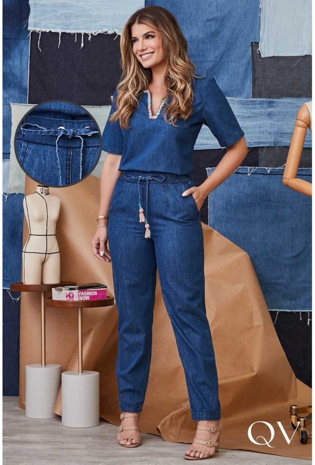 CONJUNTO JEANS COMFY BORDADO - LUZIA FAZZOLLI CONJUNTO JEANS COMFY BORDADO - LUZIA FAZZOLLI