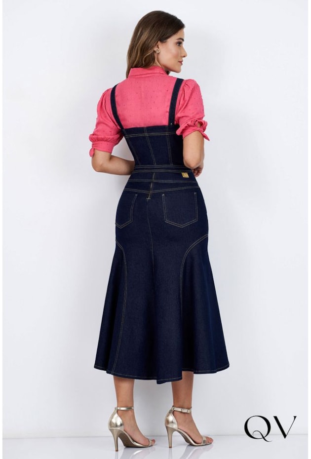 CONJUNTO JEANS DETALHE RECORTES E ZÍPER FRONTAL - VIA TOLENTINO CONJUNTO JEANS DETALHE RECORTES E ZÍPER FRONTAL - VIA TOLENTINO