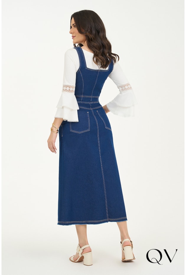 CONJUNTO JEANS MAXI MIDI COM ZÍPERES - VIA TOLENTINO CONJUNTO JEANS MAXI MIDI COM ZÍPERES - VIA TOLENTINO