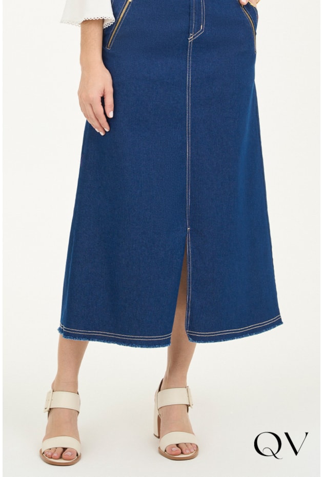 CONJUNTO JEANS MAXI MIDI COM ZÍPERES - VIA TOLENTINO CONJUNTO JEANS MAXI MIDI COM ZÍPERES - VIA TOLENTINO