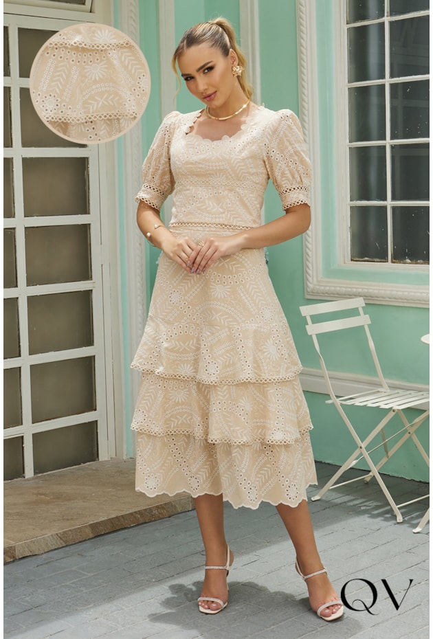 CONJUNTO LAISE COM BABADOS CREME - DOCE MARIA CONJUNTO LAISE COM BABADOS CREME - DOCE MARIA