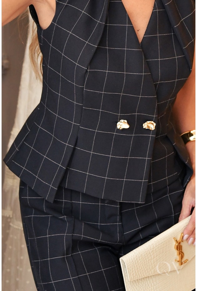 CONJUNTO LECLER EM ALFAIATARIA PRETO - LUZIA FAZZOLLI