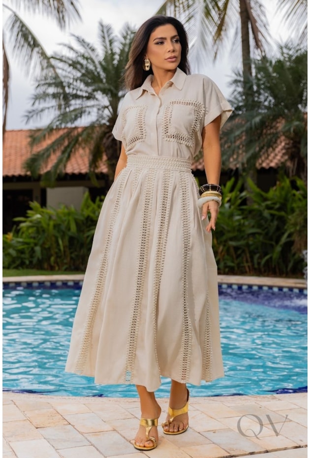 CONJUNTO LINHO DETALHE ENTREMEIO - LUZIA FAZZOLLI