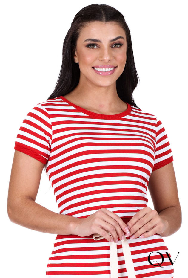 CONJUNTO LISTRADO COM AMARRAÇÃO VERMELHO - HAPUK