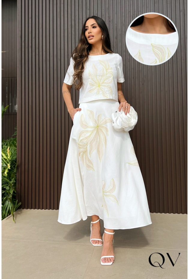 CONJUNTO LONGO BORDADO OFF - LUZIA FAZZOLLI CONJUNTO LONGO BORDADO OFF - LUZIA FAZZOLLI