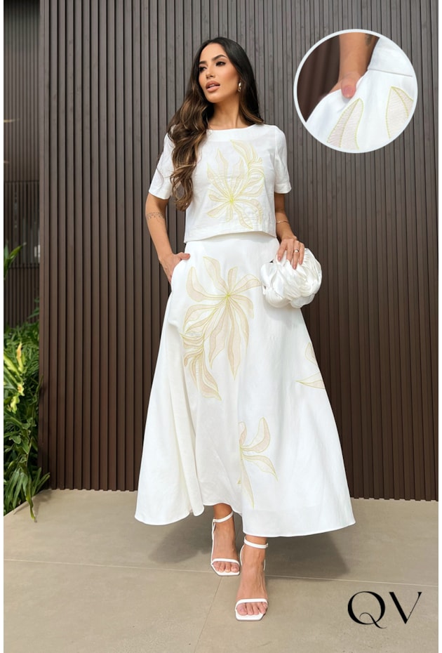 CONJUNTO LONGO BORDADO OFF - LUZIA FAZZOLLI CONJUNTO LONGO BORDADO OFF - LUZIA FAZZOLLI