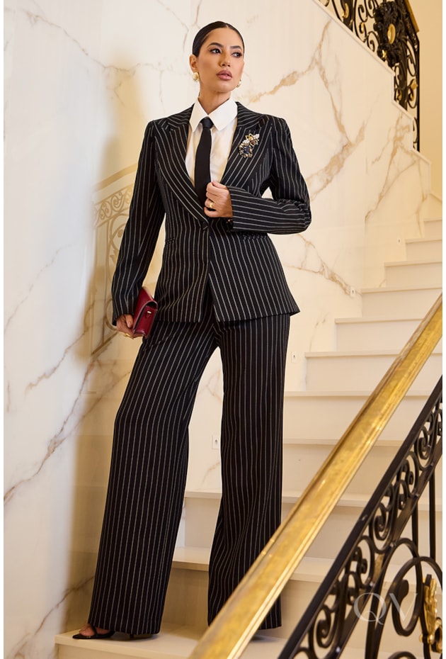 CONJUNTO LONGO EM ALFAIATARIA RISCA DE GIZ - LUZIA FAZZOLLI