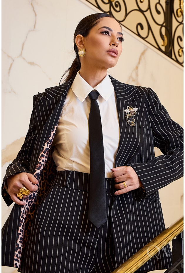 CONJUNTO LONGO EM ALFAIATARIA RISCA DE GIZ - LUZIA FAZZOLLI