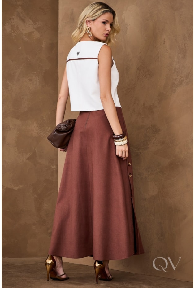 CONJUNTO LONGO EM LINHO MARROM - ARTSY