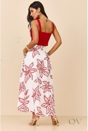 CONJUNTO LONGO EM LINHO VERMELHO ESTAMPADO - ARSTY