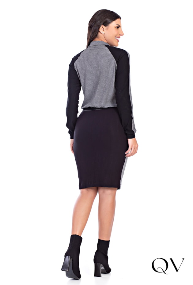 CONJUNTO MALHA CANELADA RECORTES PRETO - HAPUK CONJUNTO MALHA CANELADA RECORTES PRETO - HAPUK