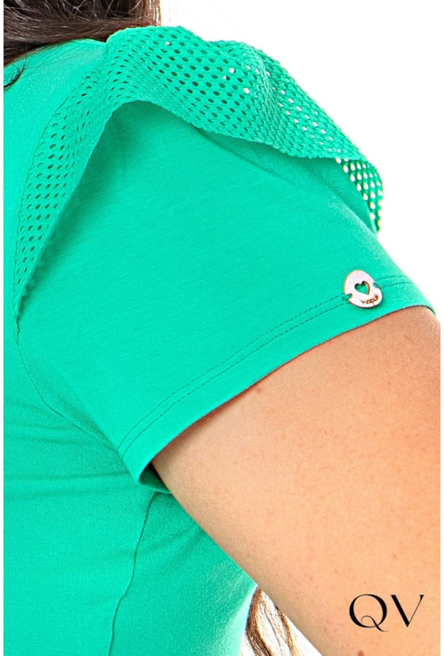 CONJUNTO MALHA COM DETALHES EM TELA VERDE - HAPUK CONJUNTO MALHA COM DETALHES EM TELA VERDE - HAPUK