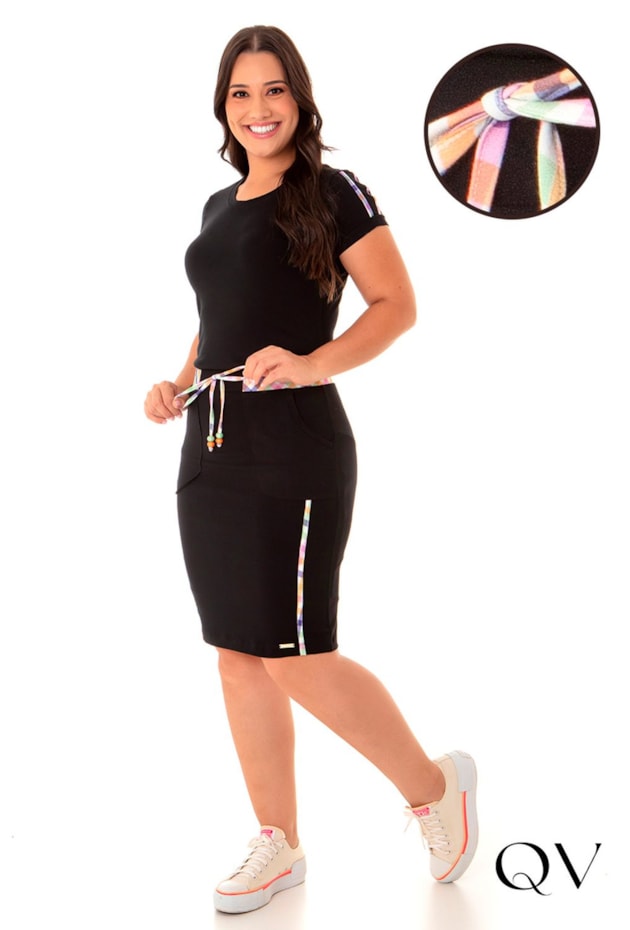 CONJUNTO MALHA COM DETALHES EM XADREZ PRETO - HAPUK CONJUNTO MALHA COM DETALHES EM XADREZ PRETO - HAPUK