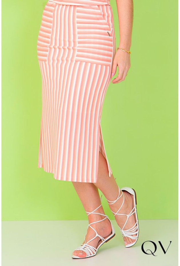 CONJUNTO MALHA DECOTE V LISTRADO ROSÊ - PURO SHARMY CONJUNTO MALHA DECOTE V LISTRADO ROSÊ - PURO SHARMY