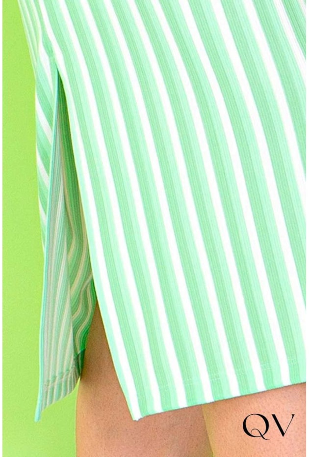 CONJUNTO MALHA DECOTE V LISTRADO VERDE - PURO SHARMY CONJUNTO MALHA DECOTE V LISTRADO VERDE - PURO SHARMY