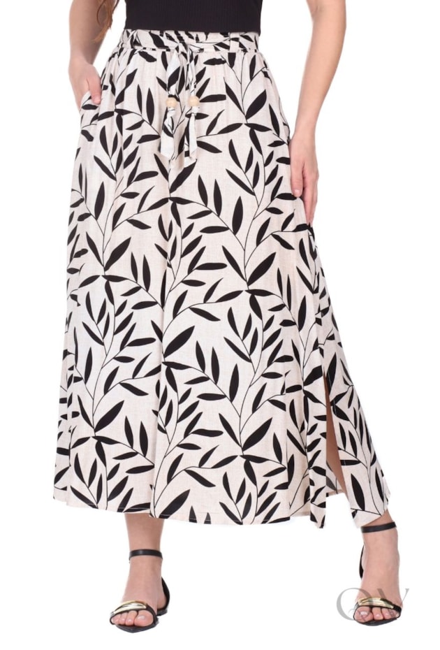 CONJUNTO MAX MIDI EM MALHA CANELADA ESTAMPADO FLORAL PRETO - HAPUK