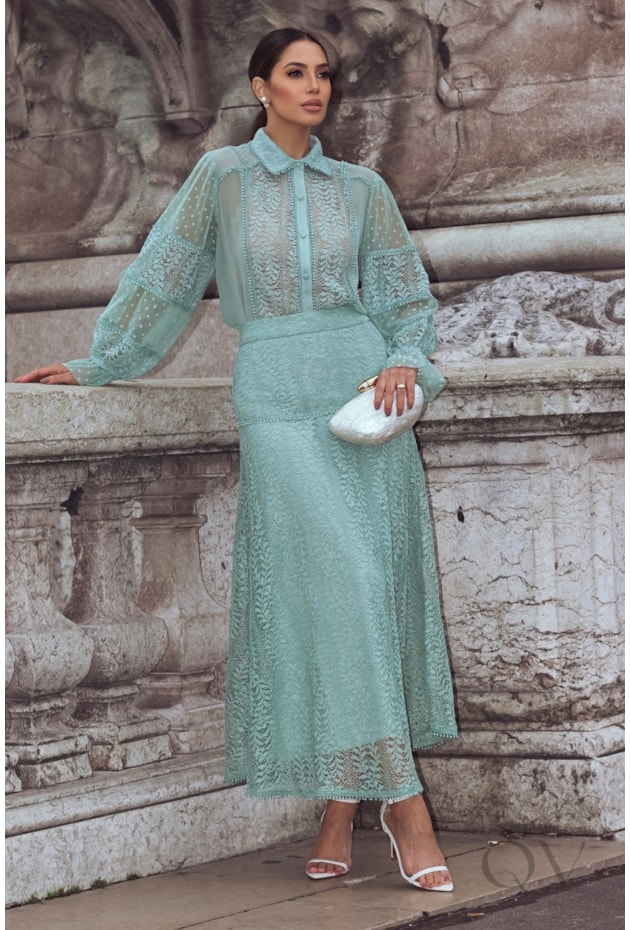 CONJUNTO MAXI MIDI EM RENDA VERDE - LUZIA FAZZOLLI
