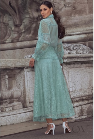 CONJUNTO MAXI MIDI EM RENDA VERDE - LUZIA FAZZOLLI