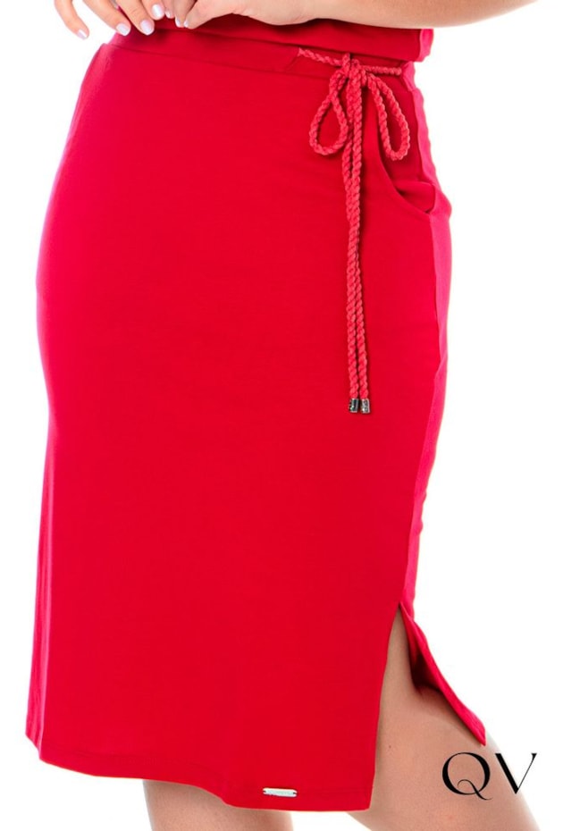 CONJUNTO MIDI COM BORDADO E GUIPPIR VERMELHO - HAPUK